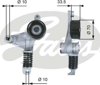 GATES-SEA T38453 - Ремъчен обтегач, пистов ремък vvparts.bg