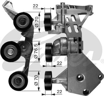 GATES-SEA T38465 - Ремъчен обтегач, пистов ремък vvparts.bg