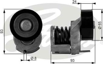 GATES-SEA T38439 - Ремъчен обтегач, пистов ремък vvparts.bg