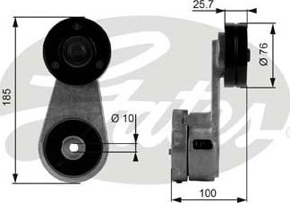 GATES-SEA T38434 - Ремъчен обтегач, пистов ремък vvparts.bg