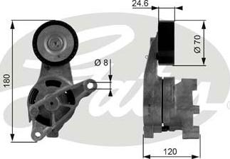 GATES-SEA T38438 - Ремъчен обтегач, пистов ремък vvparts.bg