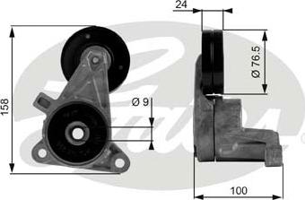 GATES-SEA T38437 - Ремъчен обтегач, пистов ремък vvparts.bg