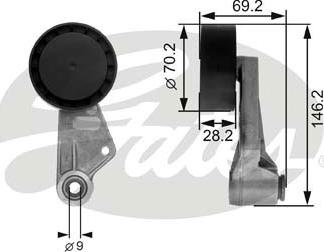 GATES-SEA T38064 - Паразитна / водеща ролка, пистов ремък vvparts.bg