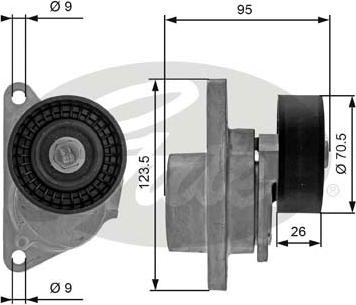 GATES-SEA T38190 - Ремъчен обтегач, пистов ремък vvparts.bg