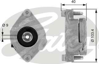 GATES-SEA T38147 - Ремъчен обтегач, пистов ремък vvparts.bg