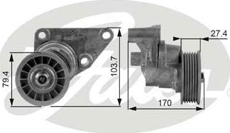 GATES-SEA T38158 - Ремъчен обтегач, пистов ремък vvparts.bg