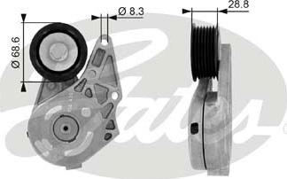 GATES-SEA T38175 - Ремъчен обтегач, пистов ремък vvparts.bg