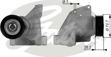 GATES-SEA T38316 - Ремъчен обтегач, пистов ремък vvparts.bg