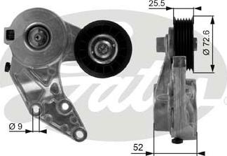 GATES-SEA T38377 - Ремъчен обтегач, пистов ремък vvparts.bg