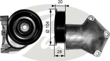 GATES-SEA T38202 - Ремъчен обтегач, пистов ремък vvparts.bg