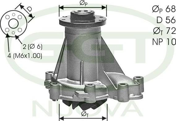 GGT PA11134 - Водна помпа vvparts.bg