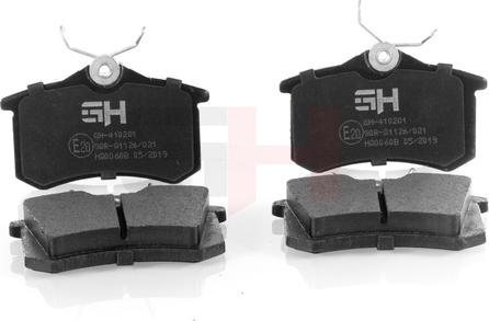 GH GH-410201 - Комплект спирачно феродо, дискови спирачки vvparts.bg