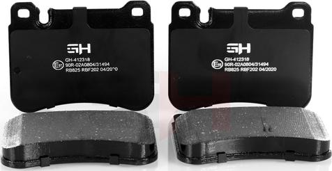 GH GH-412318 - Комплект спирачно феродо, дискови спирачки vvparts.bg