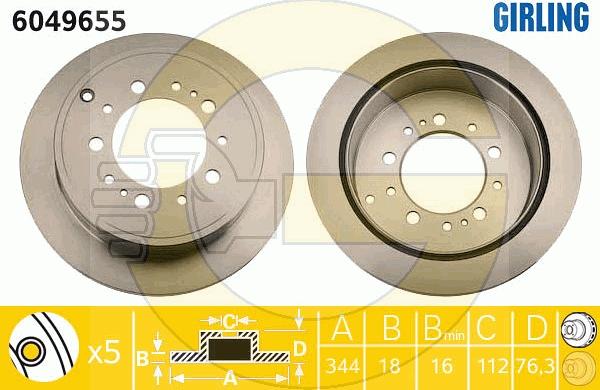 Girling 6049655 - Спирачен диск vvparts.bg