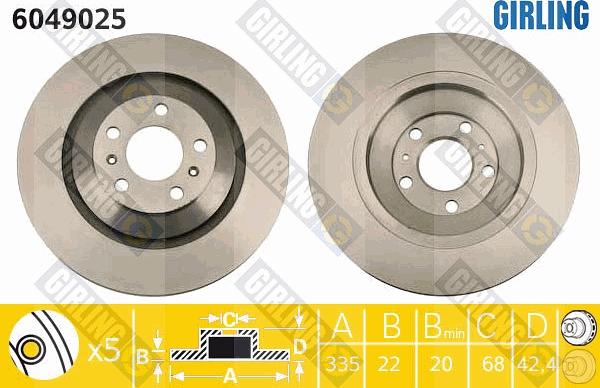 Girling 6049025 - Спирачен диск vvparts.bg