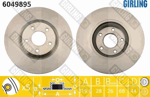 Girling 6049895 - Спирачен диск vvparts.bg