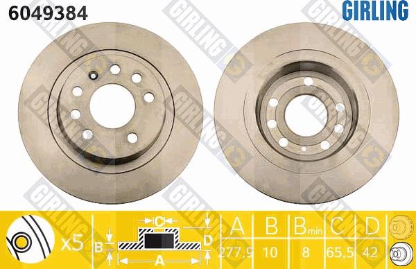 Girling 6049384 - Спирачен диск vvparts.bg