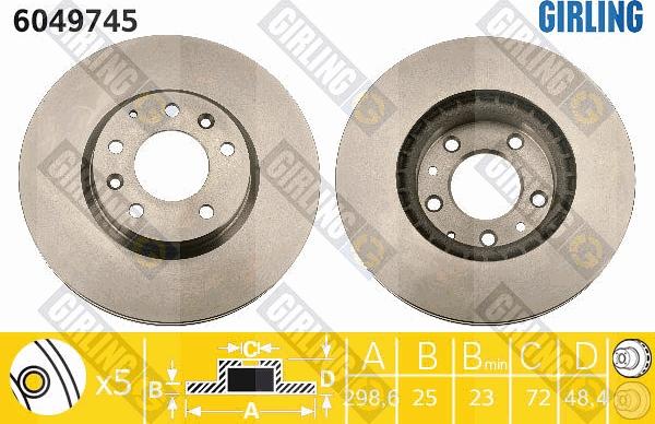 Girling 6049745 - Спирачен диск vvparts.bg