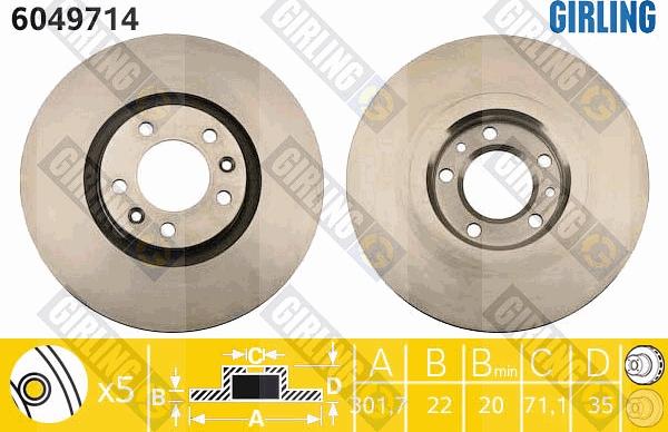 Girling 6049714 - Спирачен диск vvparts.bg