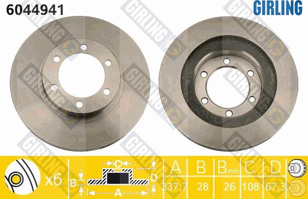 Girling 6044941 - Спирачен диск vvparts.bg