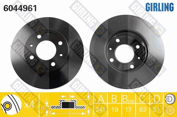 Girling 6044961 - Спирачен диск vvparts.bg