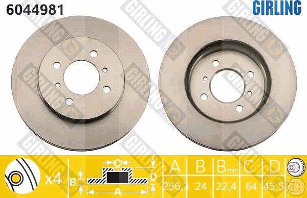 Girling 6044981 - Спирачен диск vvparts.bg