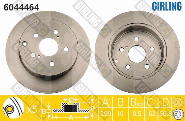 Girling 6044464 - Спирачен диск vvparts.bg