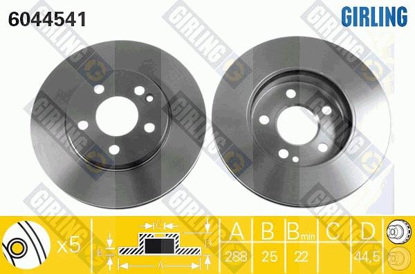 Girling 6044541 - Спирачен диск vvparts.bg