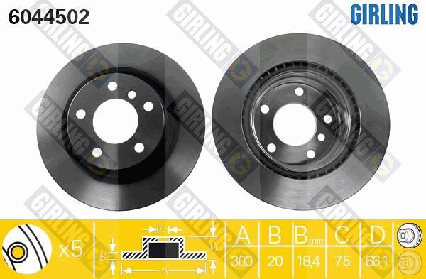 Girling 6044502 - Спирачен диск vvparts.bg