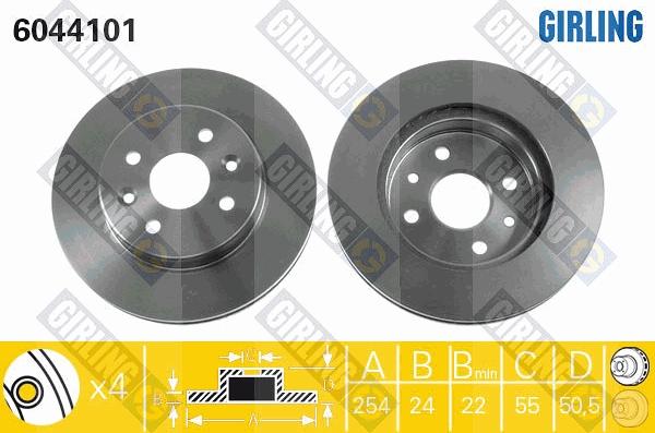 Girling 6044101 - Спирачен диск vvparts.bg