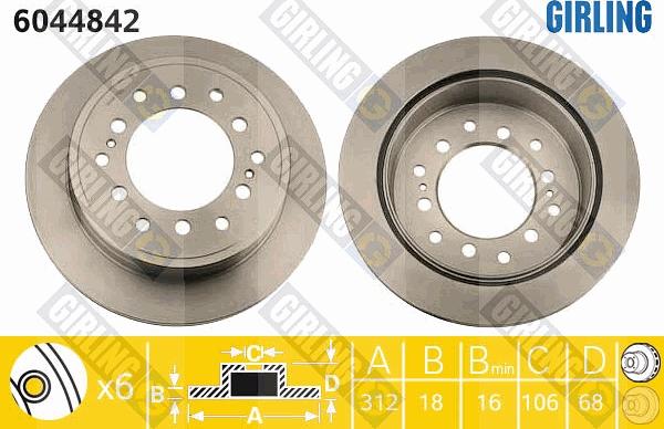 Girling 6044842 - Спирачен диск vvparts.bg