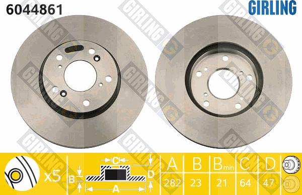 Girling 6044861 - Спирачен диск vvparts.bg