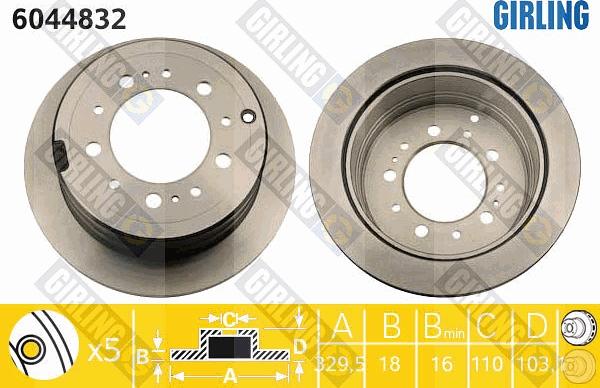 Girling 6044832 - Спирачен диск vvparts.bg