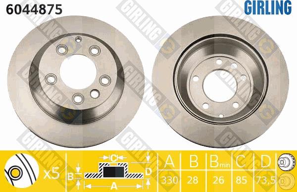 Girling 6044875 - Спирачен диск vvparts.bg