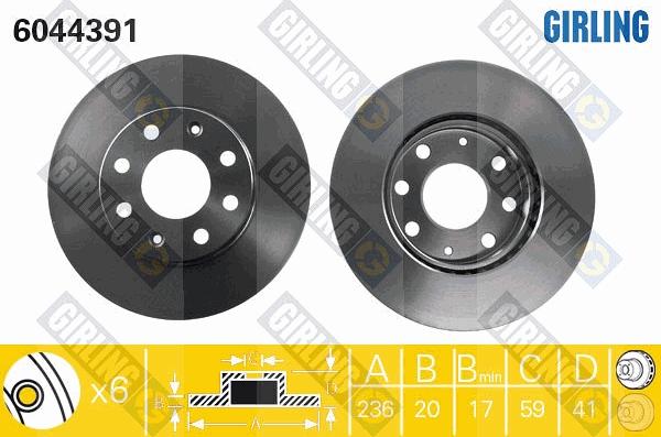 Girling 6044391 - Спирачен диск vvparts.bg