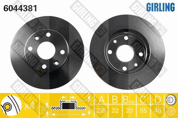 Girling 6044381 - Спирачен диск vvparts.bg