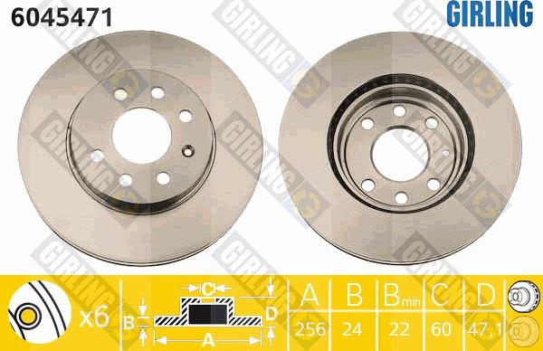 Girling 6045471 - Спирачен диск vvparts.bg