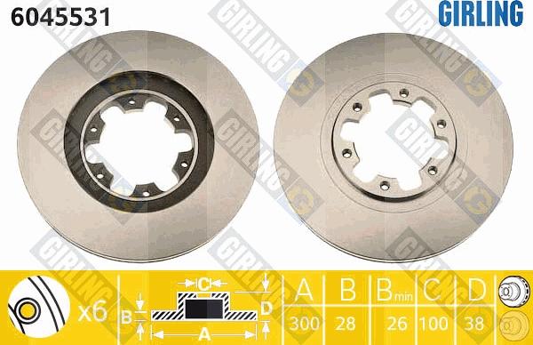 Girling 6045531 - Спирачен диск vvparts.bg