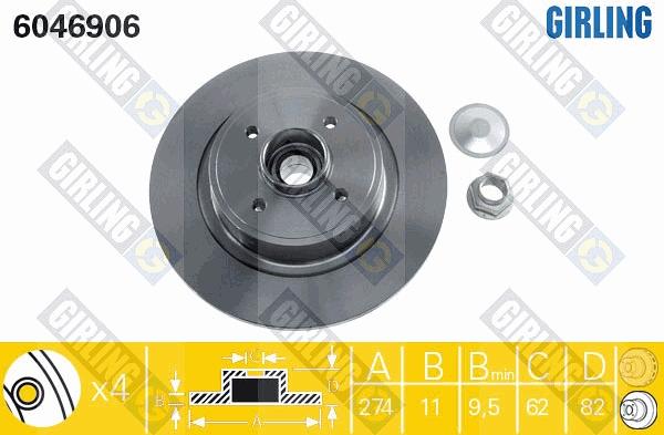 Girling 6046906 - Спирачен диск vvparts.bg