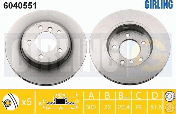 Girling 6040551 - Спирачен диск vvparts.bg