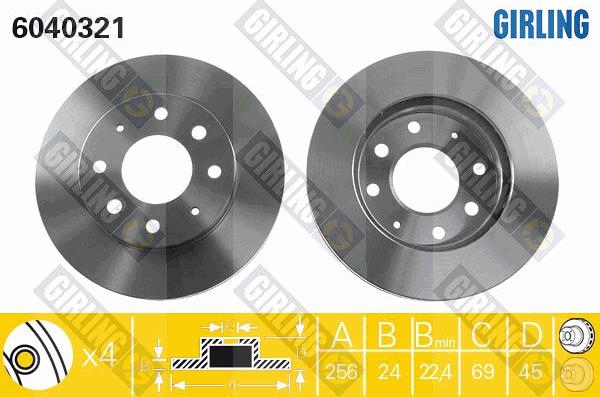 Girling 6040321 - Спирачен диск vvparts.bg