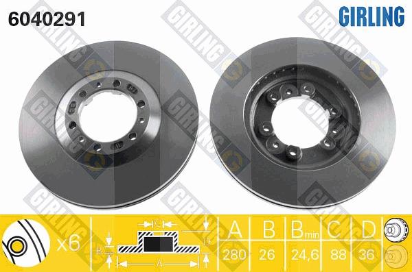 Girling 6040291 - Спирачен диск vvparts.bg