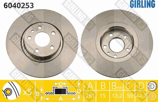 Girling 6040253 - Спирачен диск vvparts.bg