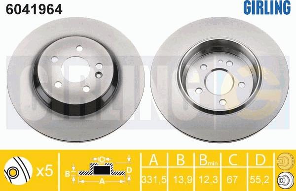 Girling 6041964 - Спирачен диск vvparts.bg