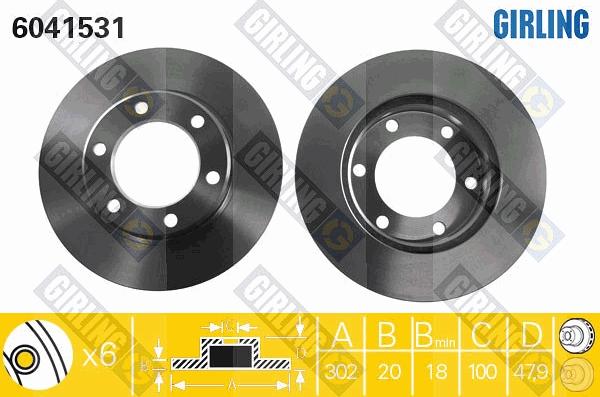 Girling 6041531 - Спирачен диск vvparts.bg