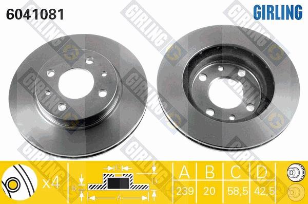 Girling 6041081 - Спирачен диск vvparts.bg