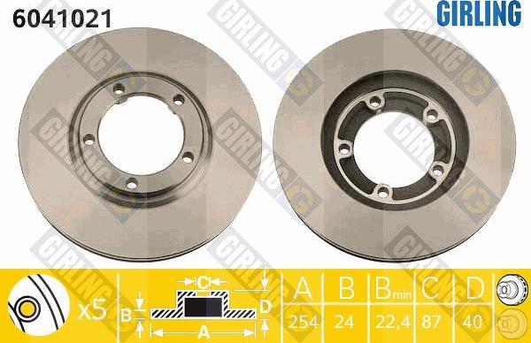 Girling 6041021 - Спирачен диск vvparts.bg