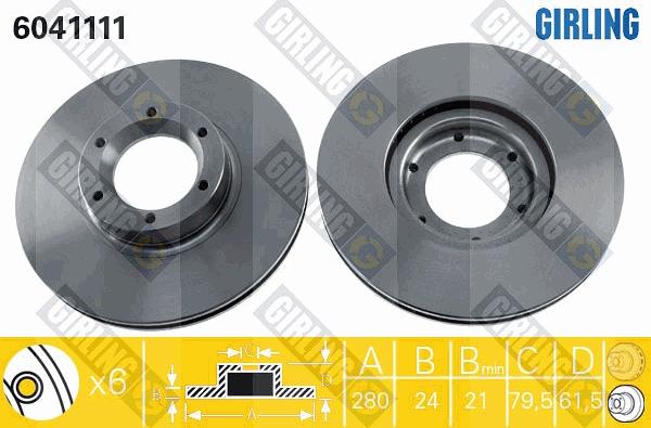 Girling 6041111 - Спирачен диск vvparts.bg