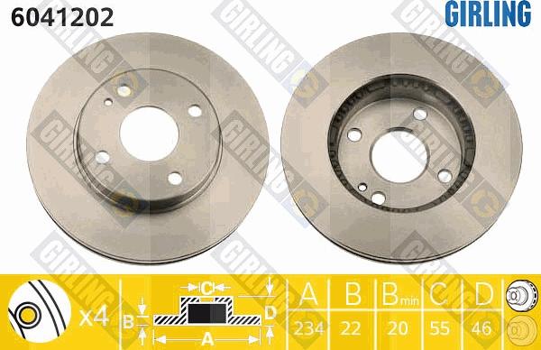 Girling 6041202 - Спирачен диск vvparts.bg