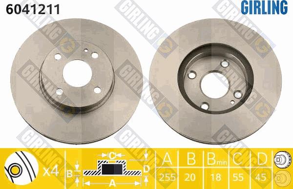 Girling 6041211 - Спирачен диск vvparts.bg